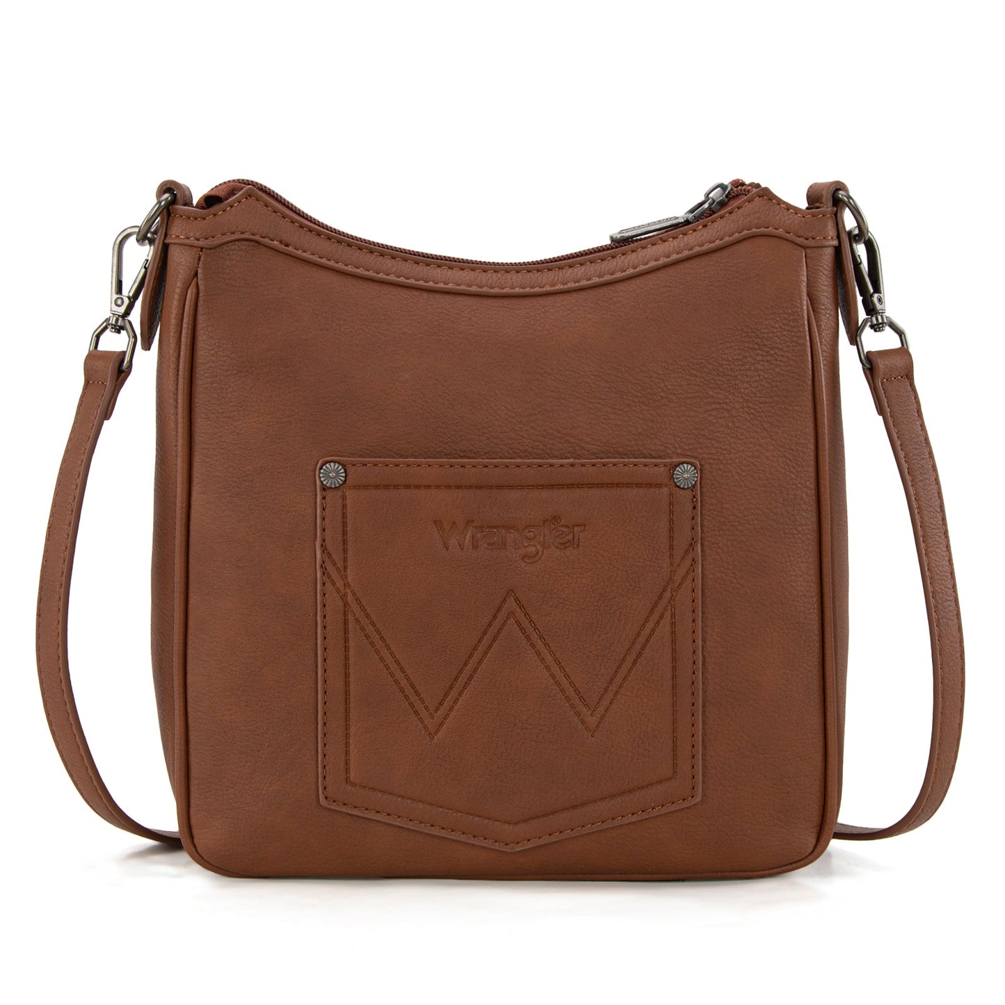 WG313-2003   Wrangler Sherpa Aztec Canvas Crossbody - Brown