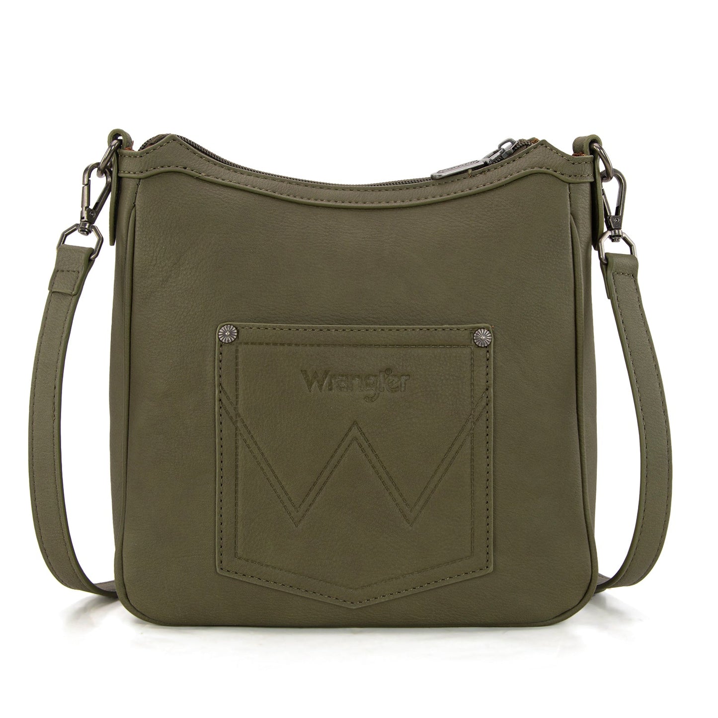 WG313-2003   Wrangler Sherpa Aztec Canvas Crossbody - Green