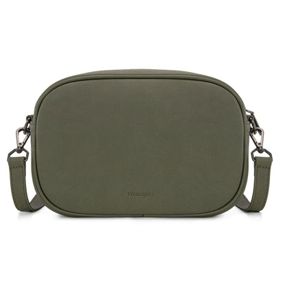 WG313-8365   Wrangler Sherpa Aztec Canvas Crossbody - Green