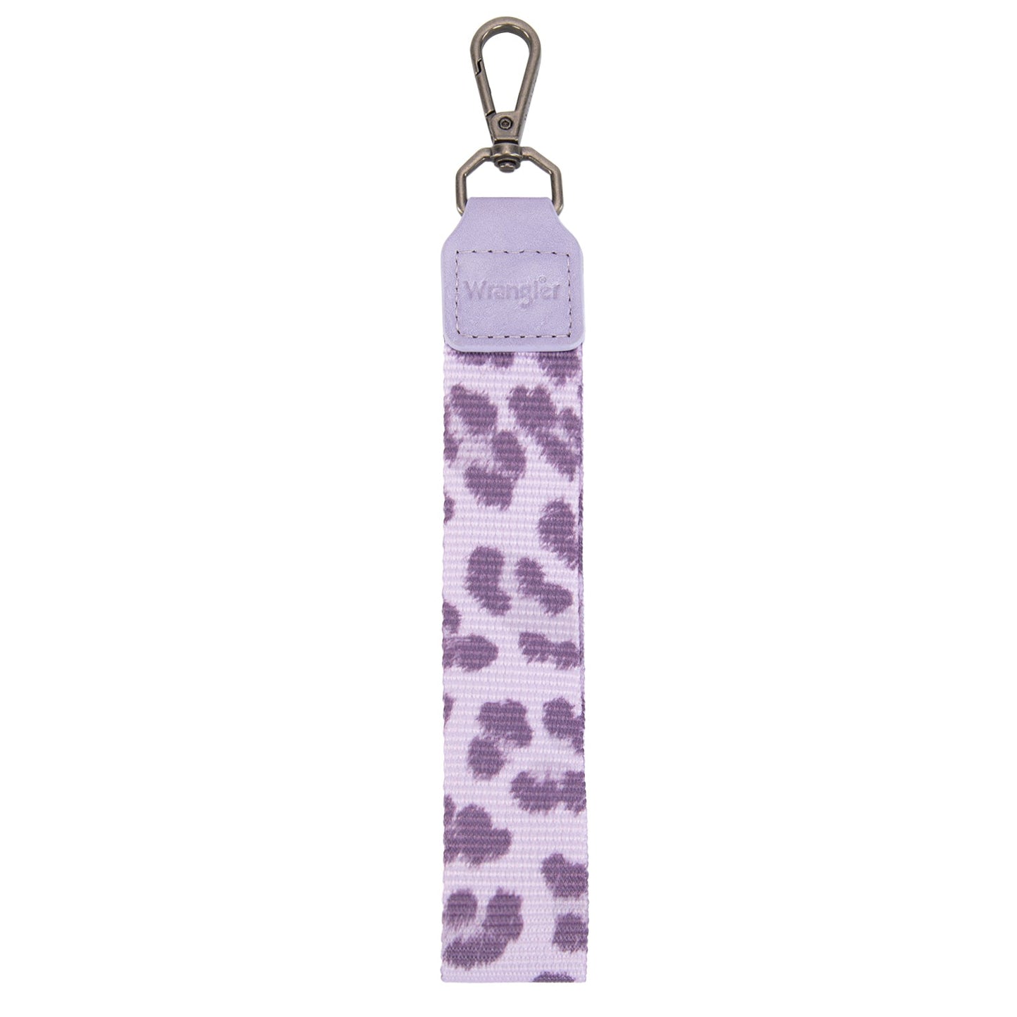WG366-W114  Wrangler Leopard Print Dual Pouch Wristlet with Zipper Round Case-Purple