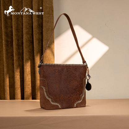 MW1335G-918  Montana West Embossed Collection Hobo Shoulder Bag