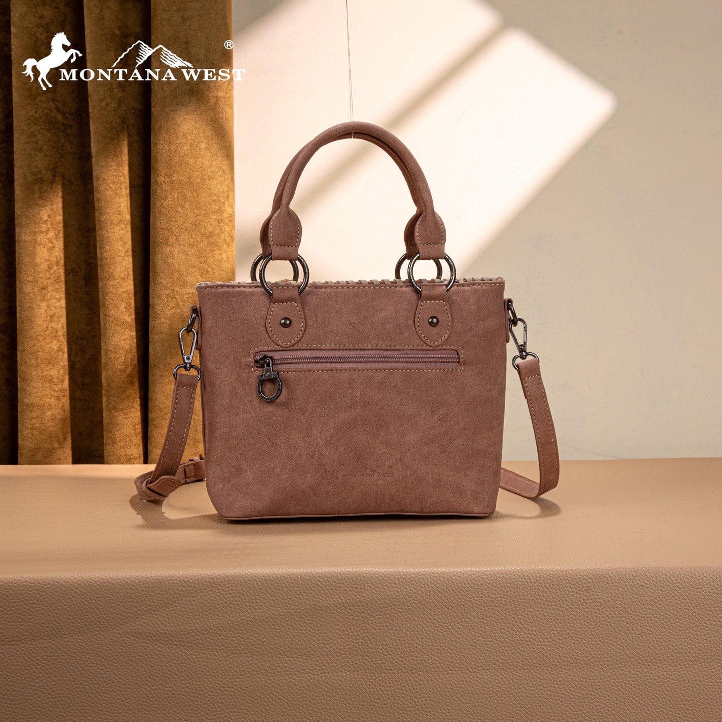 MW1335-8360 Montana West Embossed Collection Tote/Crossbody Bag