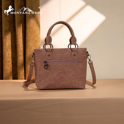 MW1335-8360 Montana West Embossed Collection Tote/Crossbody Bag