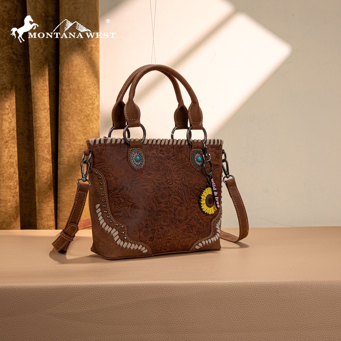 MW1335-8360 Montana West Embossed Collection Tote/Crossbody Bag