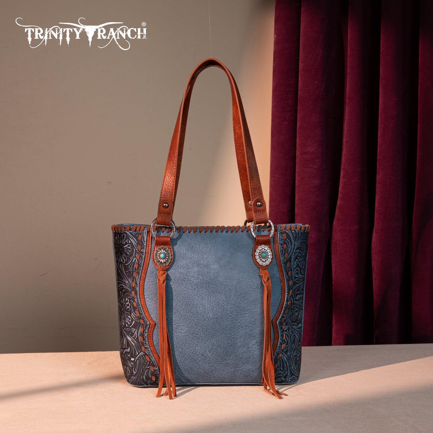 TR192G-8317  Trinity Ranch Concho Collection Concealed Carry Tote