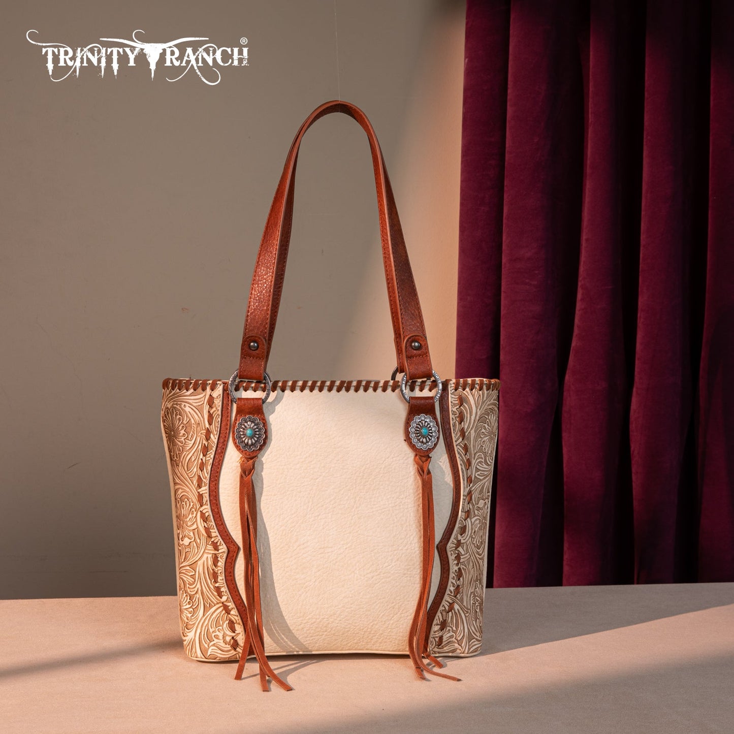 TR192G-8317  Trinity Ranch Concho Collection Concealed Carry Tote