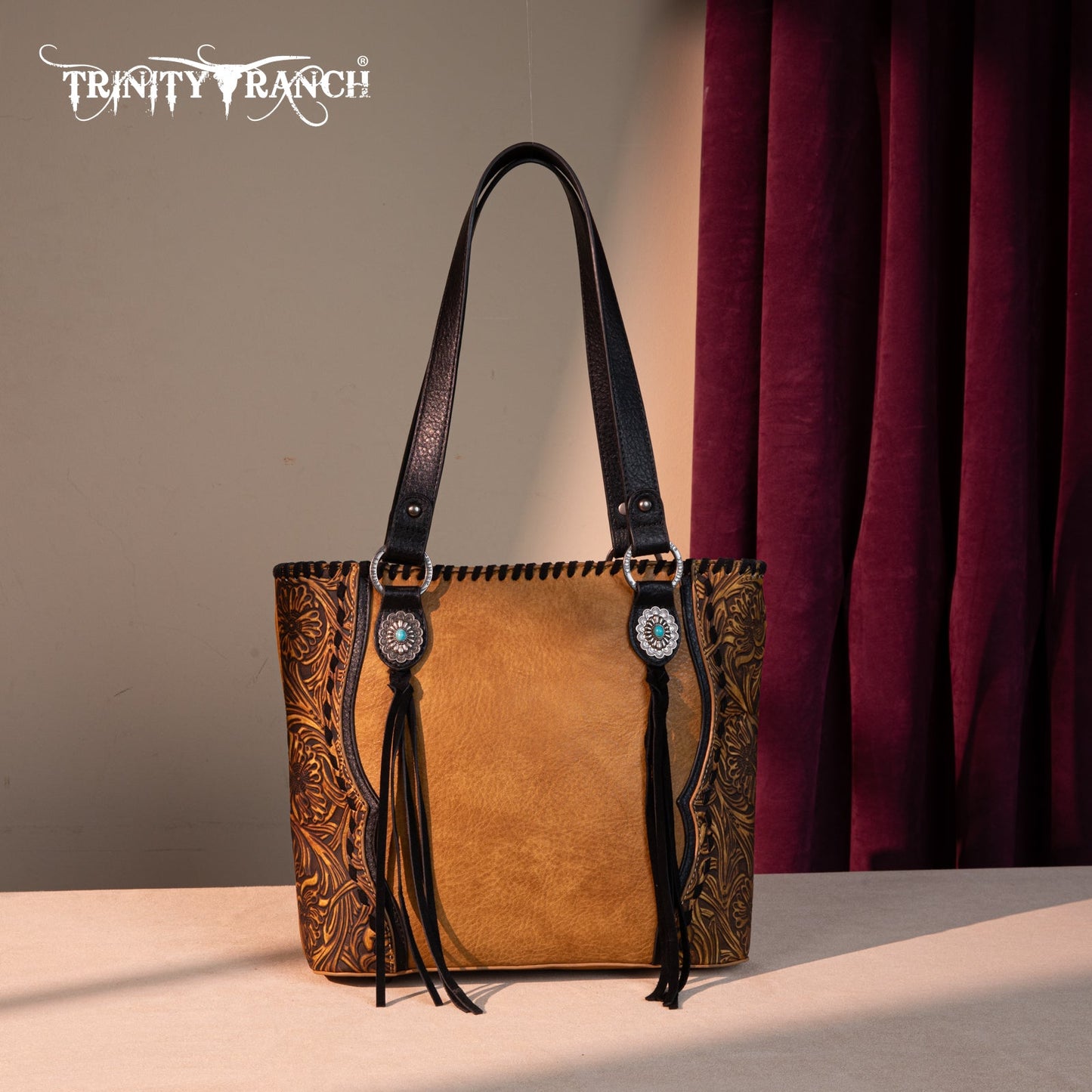 TR192G-8317  Trinity Ranch Concho Collection Concealed Carry Tote