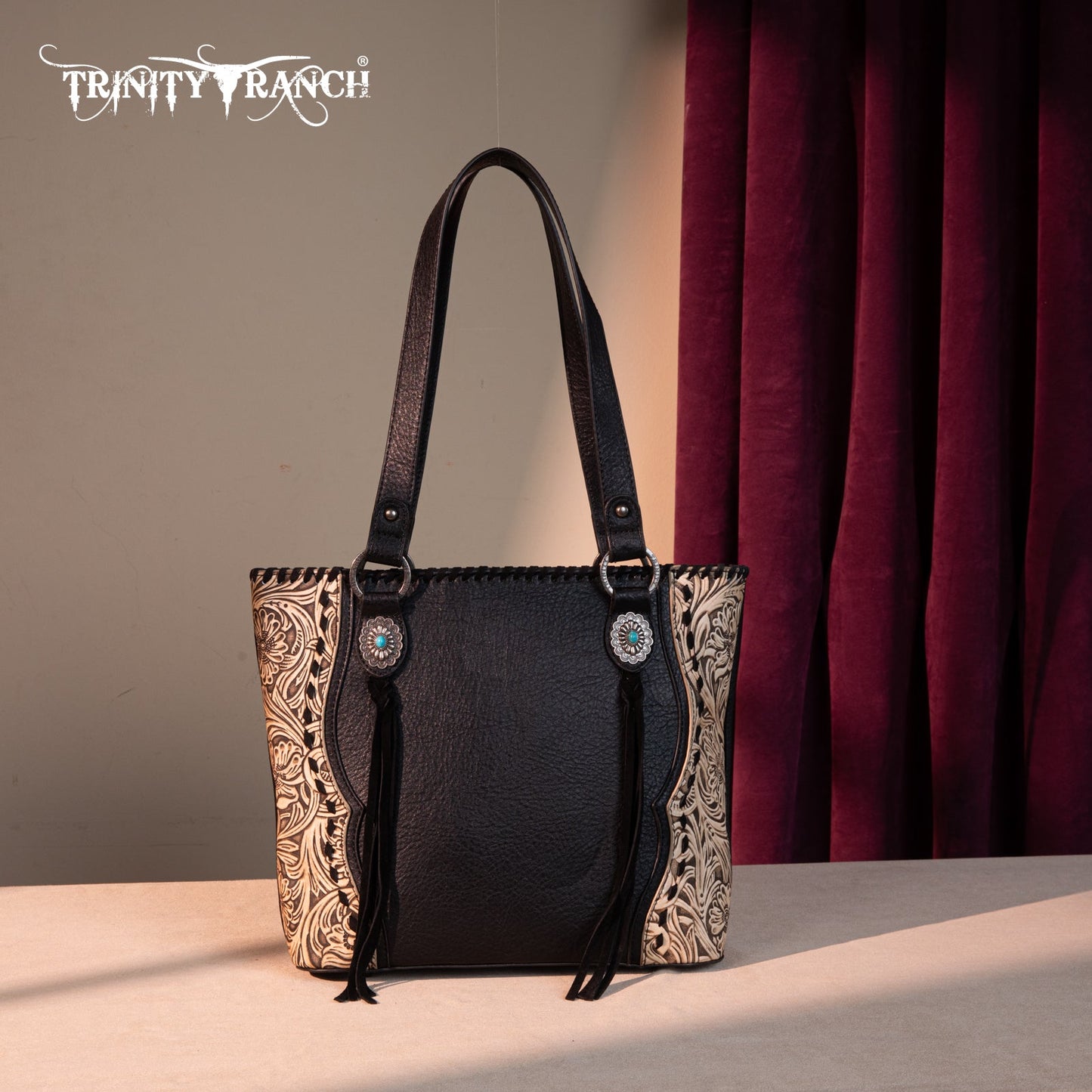 TR192G-8317  Trinity Ranch Concho Collection Concealed Carry Tote