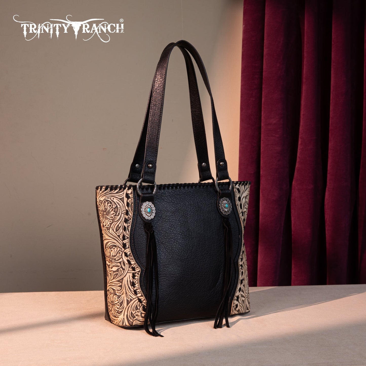 TR192G-8317  Trinity Ranch Concho Collection Concealed Carry Tote