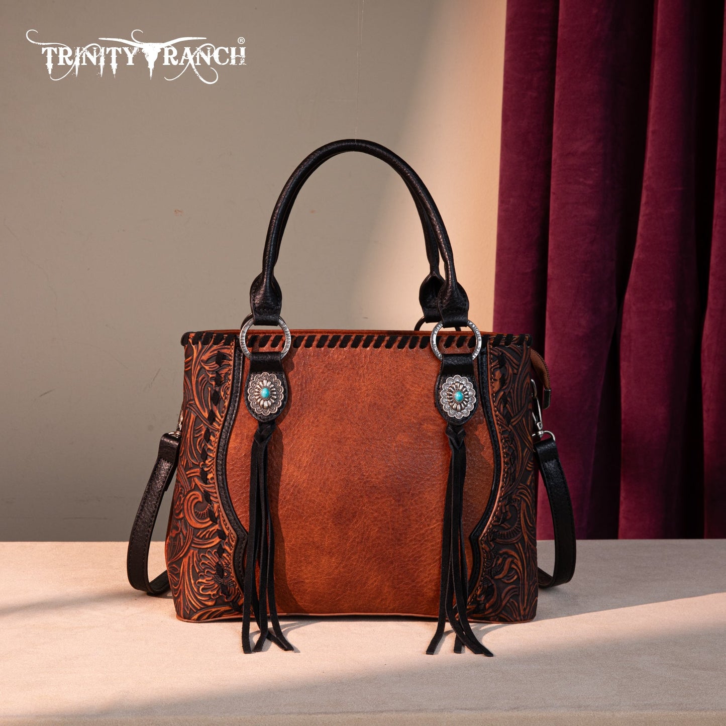 TR192G-8322  Trinity Ranch Concho Collection Tote/Crossbody