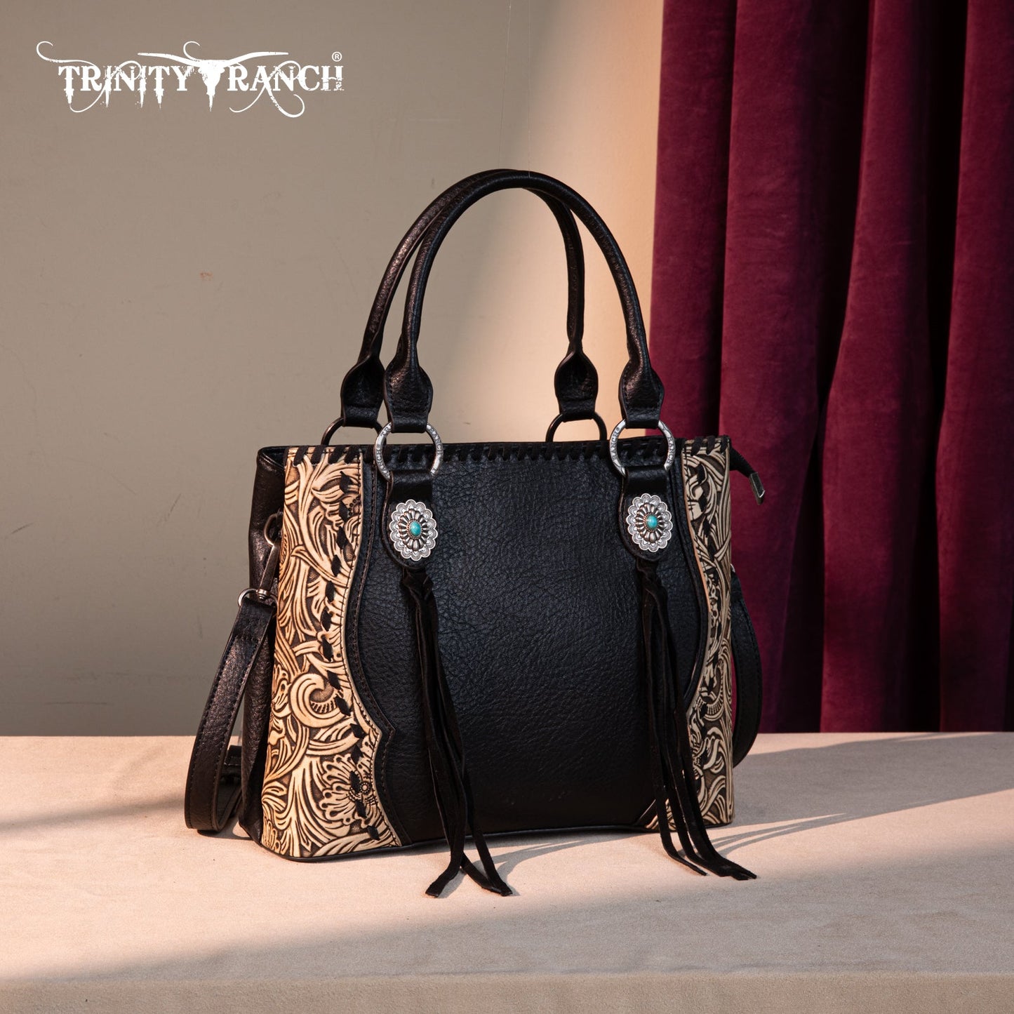TR192G-8322  Trinity Ranch Concho Collection Tote/Crossbody