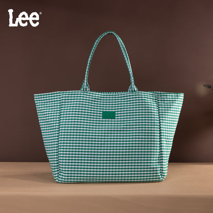 LEE64-001  LEE Plaid Cotton Tote/ Extra Large Tote