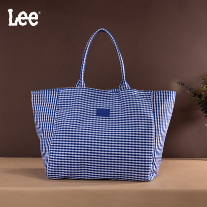 LEE64-001  LEE Plaid Cotton Tote/ Extra Large Tote