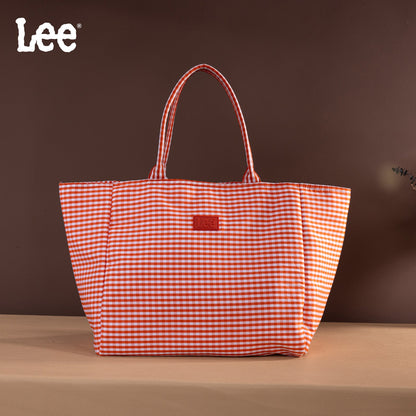 LEE64-001  LEE Plaid Cotton Tote/ Extra Large Tote