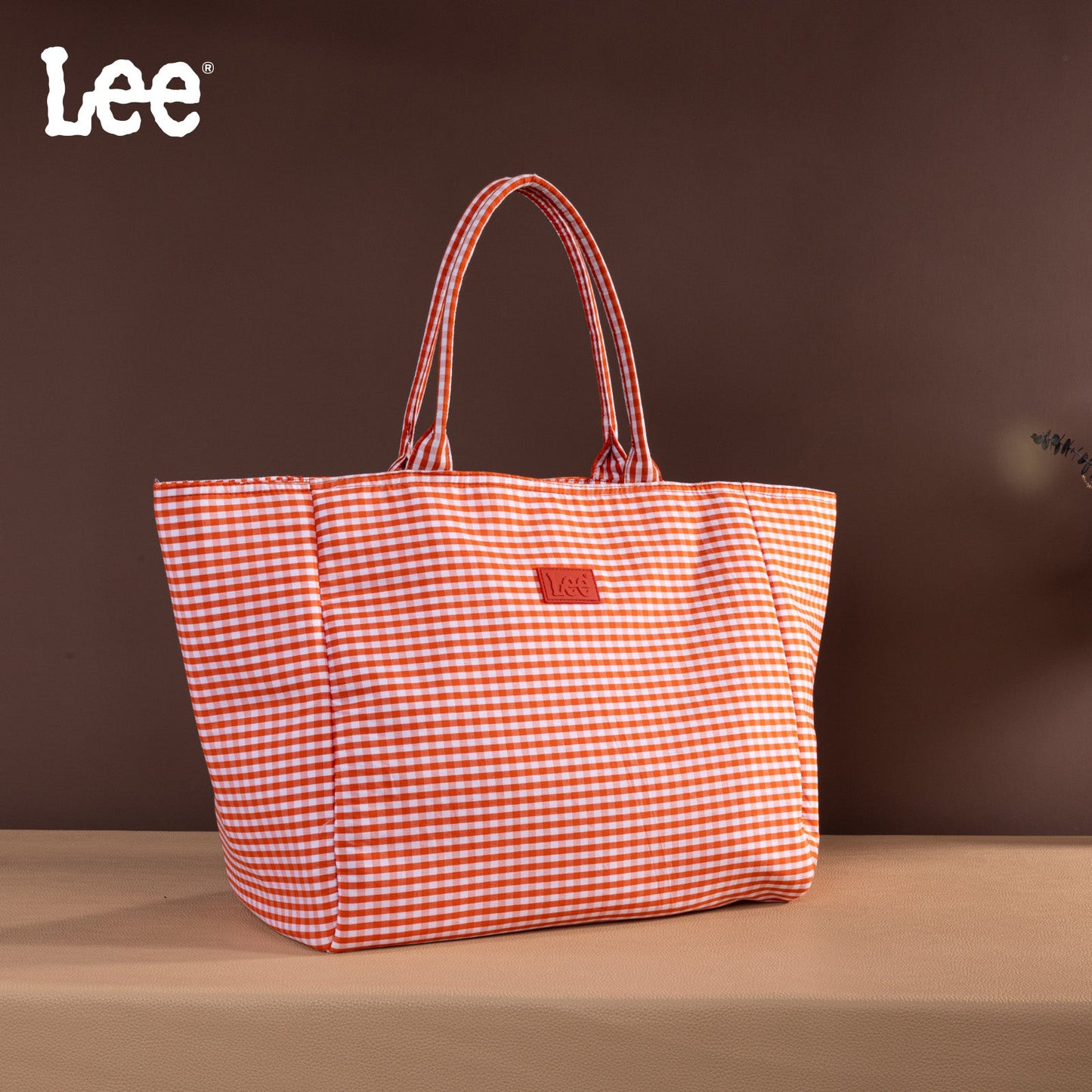 LEE64-001  LEE Plaid Cotton Tote/ Extra Large Tote