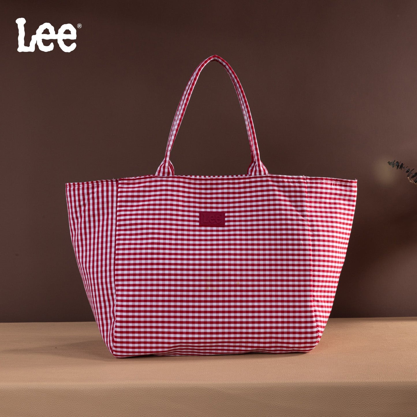 LEE64-001  LEE Plaid Cotton Tote/ Extra Large Tote