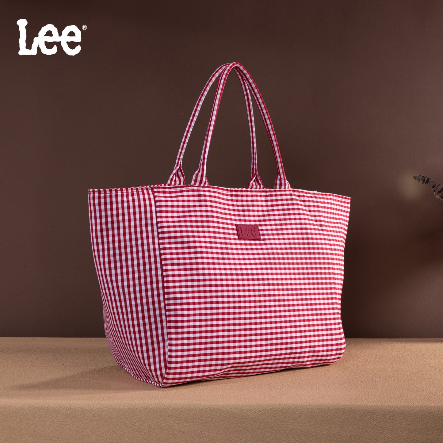 LEE64-001  LEE Plaid Cotton Tote/ Extra Large Tote